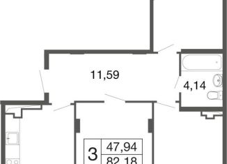 Продается 3-комнатная квартира, 82.2 м2, Апрелевка, жилой комплекс Времена Года, к12