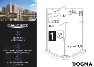 Продажа 1-ком. квартиры, 40.6 м2, Краснодар, Прикубанский округ