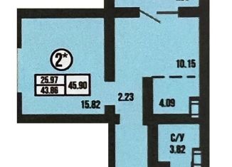 2-комнатная квартира на продажу, 45.9 м2, Оренбург, проспект Победы, 151/1