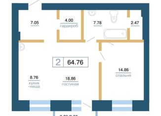 Продаю однокомнатную квартиру, 64.8 м2, Красноярск, Железнодорожный район