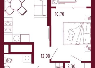 1-ком. квартира на продажу, 37.2 м2, Екатеринбург, ЖК Парк Столиц, улица Айвазовского, 52