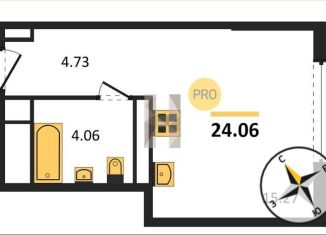 Продаю квартиру студию, 24.1 м2, Екатеринбург, Октябрьский район, Сибирский тракт, 26