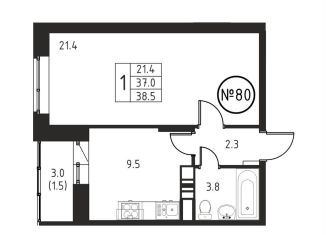 1-ком. квартира на продажу, 38.5 м2, Московская область