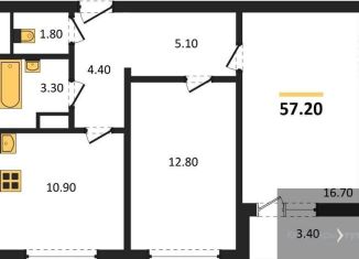 2-ком. квартира на продажу, 57.2 м2, Воронежская область, улица Шишкова, 140Б/6