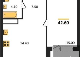 Однокомнатная квартира на продажу, 42.6 м2, Воронежская область