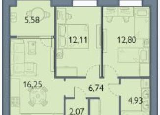 Продаю 2-ком. квартиру, 60.5 м2, посёлок Мичуринский