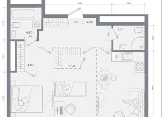 Продам 2-комнатную квартиру, 63.8 м2, Казань