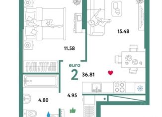 Продается однокомнатная квартира, 37.3 м2, Екатеринбург, метро Геологическая, Сибирский тракт, 24