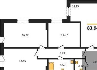 Продам 3-ком. квартиру, 83.9 м2, Воронеж, улица 9 Января, 68Л