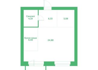 Продажа квартиры студии, 49.3 м2, Новосибирская область, автодорога № 11