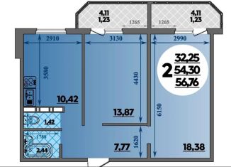 Продажа 2-ком. квартиры, 56.8 м2, Ростов-на-Дону, ЖК Суворовский, улица Дмитрия Петрова, 13