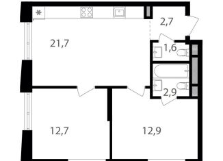 Продается двухкомнатная квартира, 54.5 м2, Москва, метро Семеновская