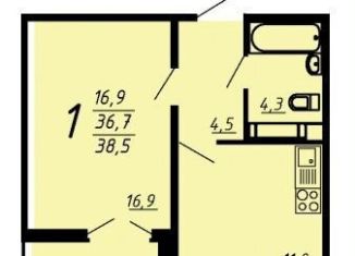 1-ком. квартира на продажу, 38.5 м2, Воронеж, улица Шишкова, 140Б/6