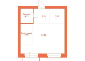 Продам квартиру студию, 49.3 м2, рабочий посёлок Кольцово, автодорога № 11