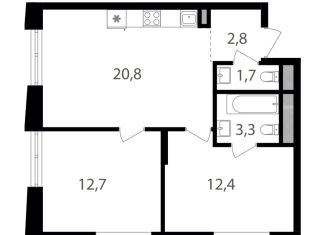 Продается 2-комнатная квартира, 53.7 м2, Москва, метро Семеновская