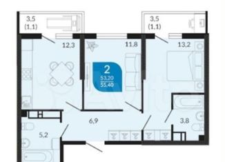 Продажа 2-ком. квартиры, 55.4 м2, Новороссийск, улица Куникова, 55к1