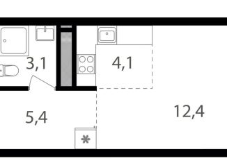 Продам квартиру студию, 25 м2, Москва, метро Семеновская