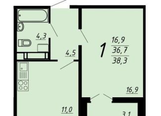 Продается 1-ком. квартира, 38.3 м2, Воронеж, улица Шишкова, 140Б/6