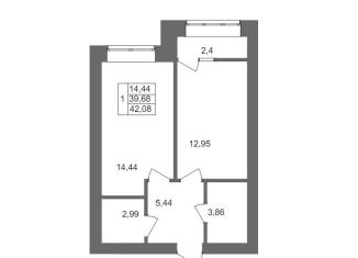 Продам 1-ком. квартиру, 42.1 м2, Волгоград, Смольная улица, 27А