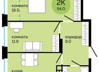 Продается 2-комнатная квартира, 54 м2, Пермь, улица Яблочкова, 5к4, Свердловский район