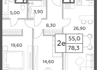 3-ком. квартира на продажу, 78.3 м2, Москва, район Раменки, проспект Генерала Дорохова, вл1к1