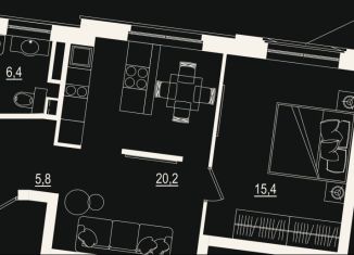 Продажа однокомнатной квартиры, 47.8 м2, Тюмень, Центральный округ, улица Щербакова, 2к4