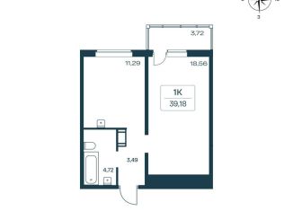 Продается 1-ком. квартира, 39.2 м2, городской посёлок Янино-1