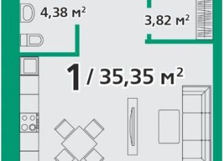 Продам 1-ком. квартиру, 35.4 м2, Красноярский край