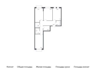 Продается 3-комнатная квартира, 78.6 м2, Московская область, микрорайон Город-событие, 57