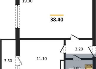 1-комнатная квартира на продажу, 38.4 м2, посёлок Отрадное, Осиновая улица, 13