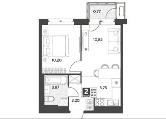 Продаю 2-комнатную квартиру, 34.6 м2, Калуга