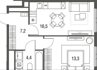 Продам 1-ком. квартиру, 41.5 м2, Москва, Бульвар Рокоссовского, Тагильская улица, 4А