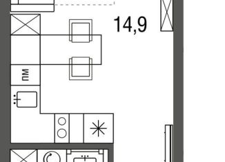 Продам квартиру студию, 22.4 м2, Москва, Тагильская улица, 4А, ЖК Сиреневый парк