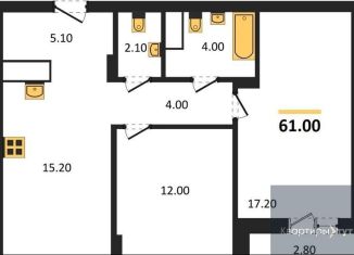 Продам двухкомнатную квартиру, 61 м2, Воронеж, Железнодорожный район, бульвар Содружества, 1