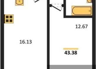 Продается 1-ком. квартира, 43.2 м2, Воронеж