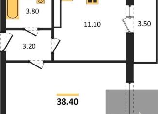 1-комнатная квартира на продажу, 38.4 м2, посёлок Отрадное, Осиновая улица, 13