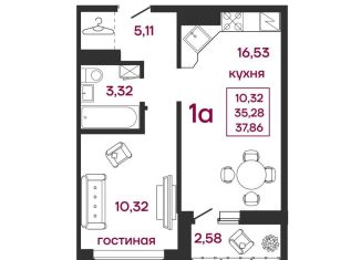 Продается 1-комнатная квартира, 37.9 м2, Пензенская область, улица Баталина, 31