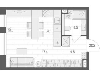 Квартира на продажу студия, 29.8 м2, Москва, ВАО, Электрозаводская улица, 60