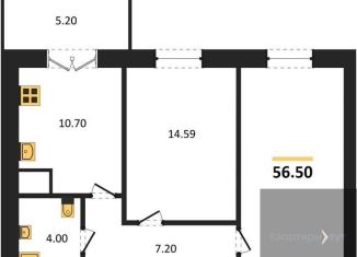 Продаю 2-комнатную квартиру, 56.5 м2, Воронежская область, Цимлянская улица, 10В