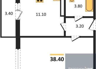 Продажа 1-ком. квартиры, 38.4 м2, посёлок Отрадное, Осиновая улица, 13