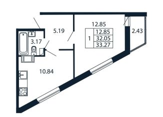 Продам 1-комнатную квартиру, 34.5 м2, Мурино