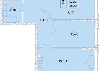 Продаю двухкомнатную квартиру, 66 м2, Ростов-на-Дону, Пролетарский район, проспект 40-летия Победы, 113