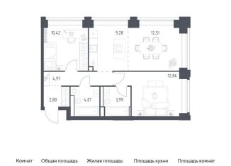 Продажа 2-комнатной квартиры, 60.8 м2, Москва, район Раменки, жилой комплекс Нова, к1