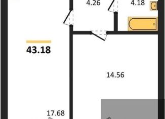 Однокомнатная квартира на продажу, 43.2 м2, Воронеж, Ленинский район, улица 9 Января, 68Л