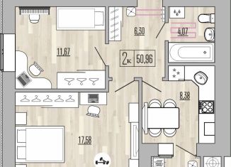 Продаю 2-ком. квартиру, 51 м2, Рязанская область