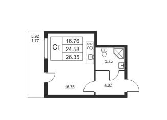 Квартира на продажу студия, 26.4 м2, Ленинградская область