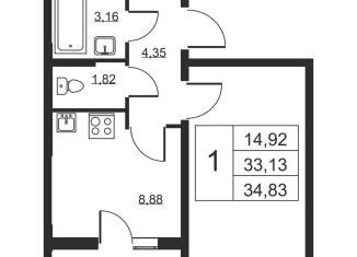 Продается 1-комнатная квартира, 34.8 м2, Ленинградская область