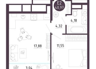 Продам 1-комнатную квартиру, 41 м2, Рязанская область