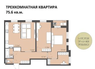 Продается трехкомнатная квартира, 75.6 м2, Ульяновск, Ленинский район, улица Мира, 25