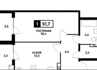 Продам 1-ком. квартиру, 51.7 м2, Ставрополь, микрорайон № 36